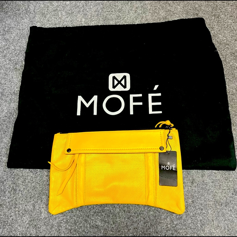 New Yellow Mofe clutch with duster bag